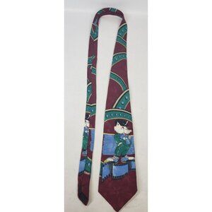 FORSYTH Men's Necktie Cartoon Anthropomorphic Jaunty Animal Film Vintage 1990's